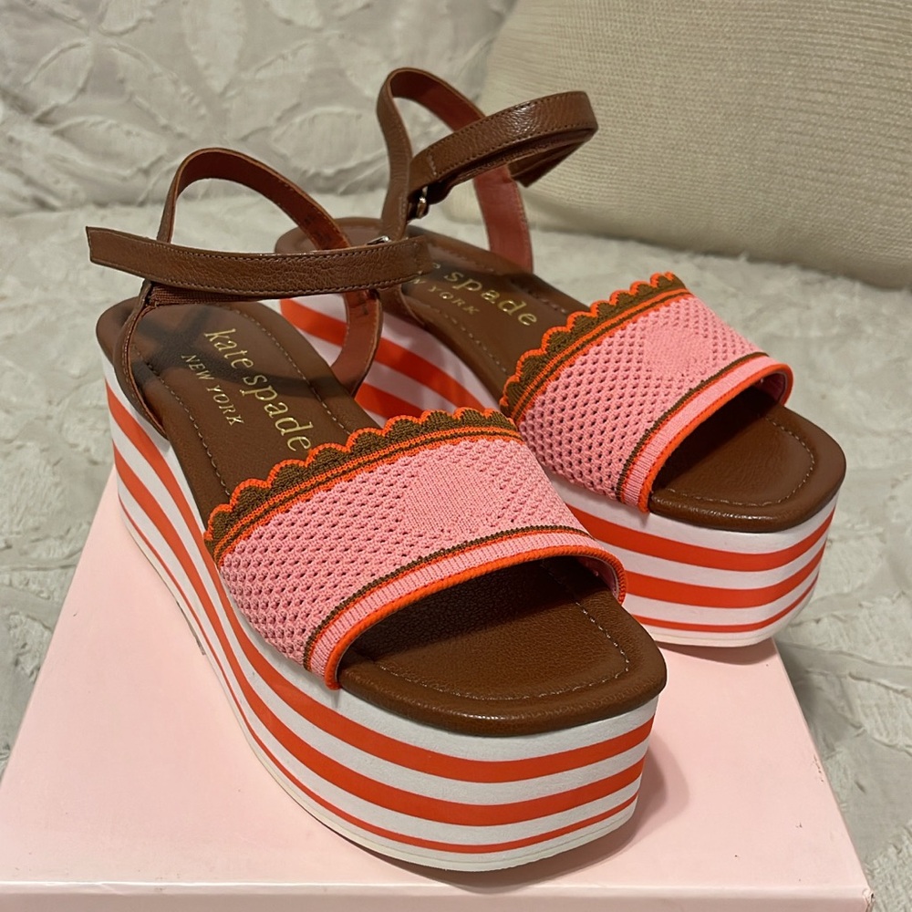 Kate Spade High Rise Eva Knitted Runway Platform Wedge.